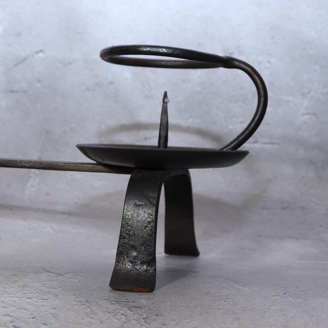 Masterpiece Hand-Forged Iron Candlestick Izumo Swordsmith Hiromitsu Signed Japan20
