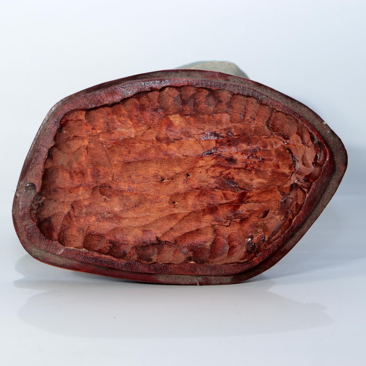 Vintage Japanese Suiseki Viewing Stone with Carved Wooden Daiza Base6