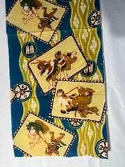 Vintage Japanese Silk Kofu Fabric Rare Pattern Kendo Military Dog Yabane BRKW1872