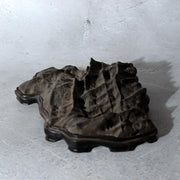 Japanese Suiseki Viewing Stone Mountain Landscape Shape with Wooden Daiza Base15