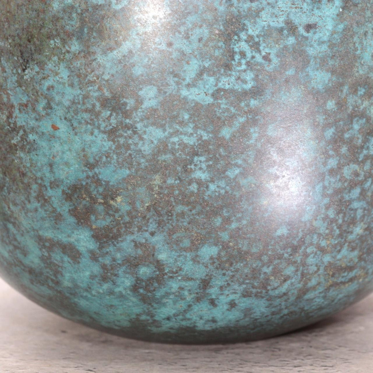 Vintage Japanese Bronze Vase Mottled Blue Green Patina BV7848