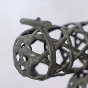 Japanese Bronze Jakago River Basket Flower Holder - Ikebana Suiban Tenpai13