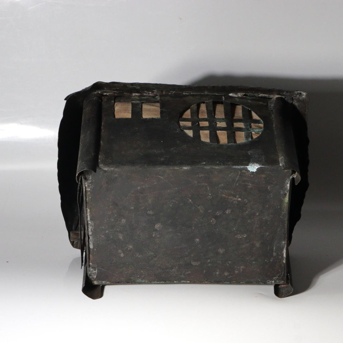 Vintage Japanese Brass Kuzuya Lantern Hanging House Shape Washi Paper8
