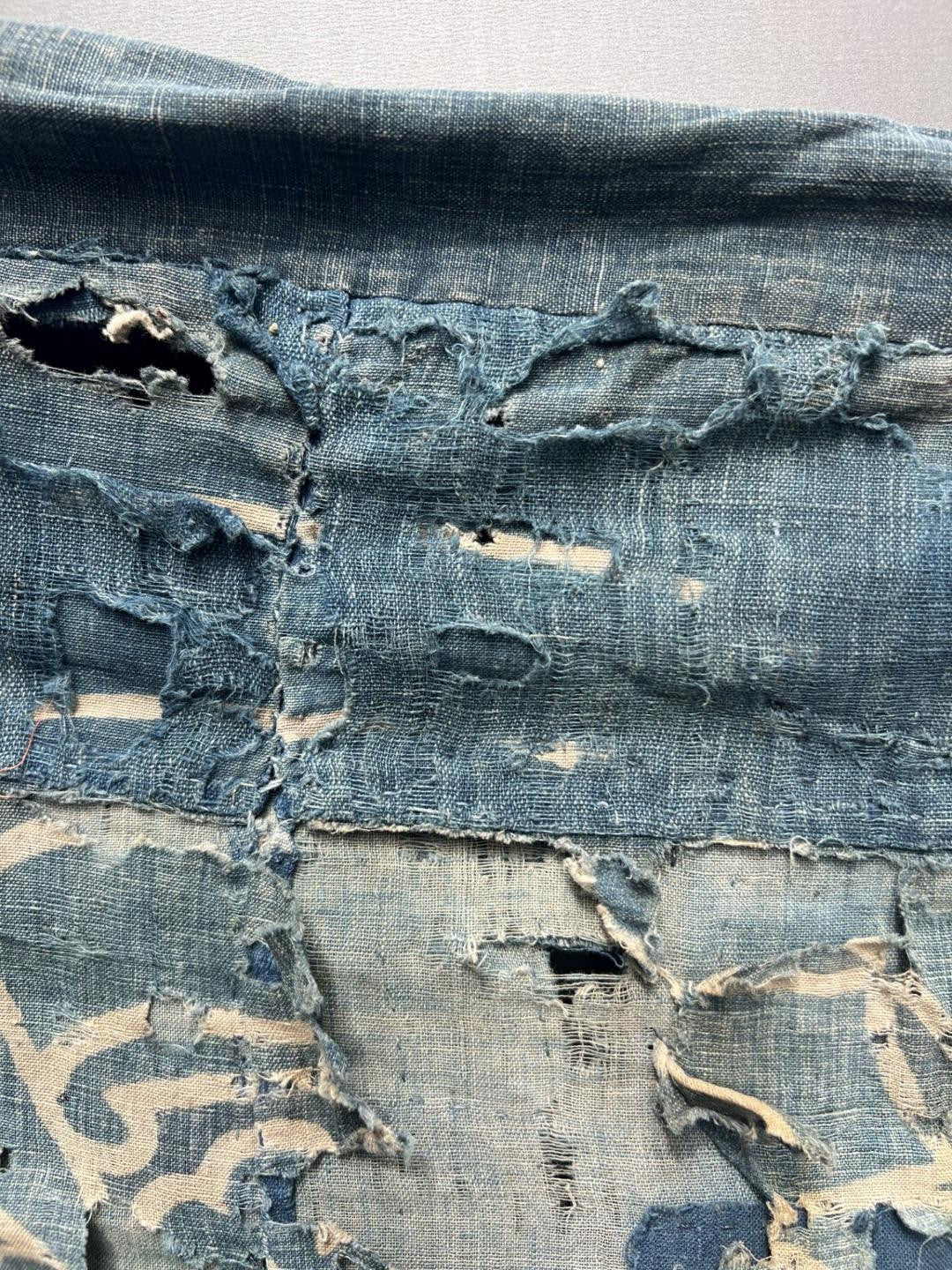 Authentic Antique Japanese Boro Textile - Indigo Patched Sashiko Cotton16