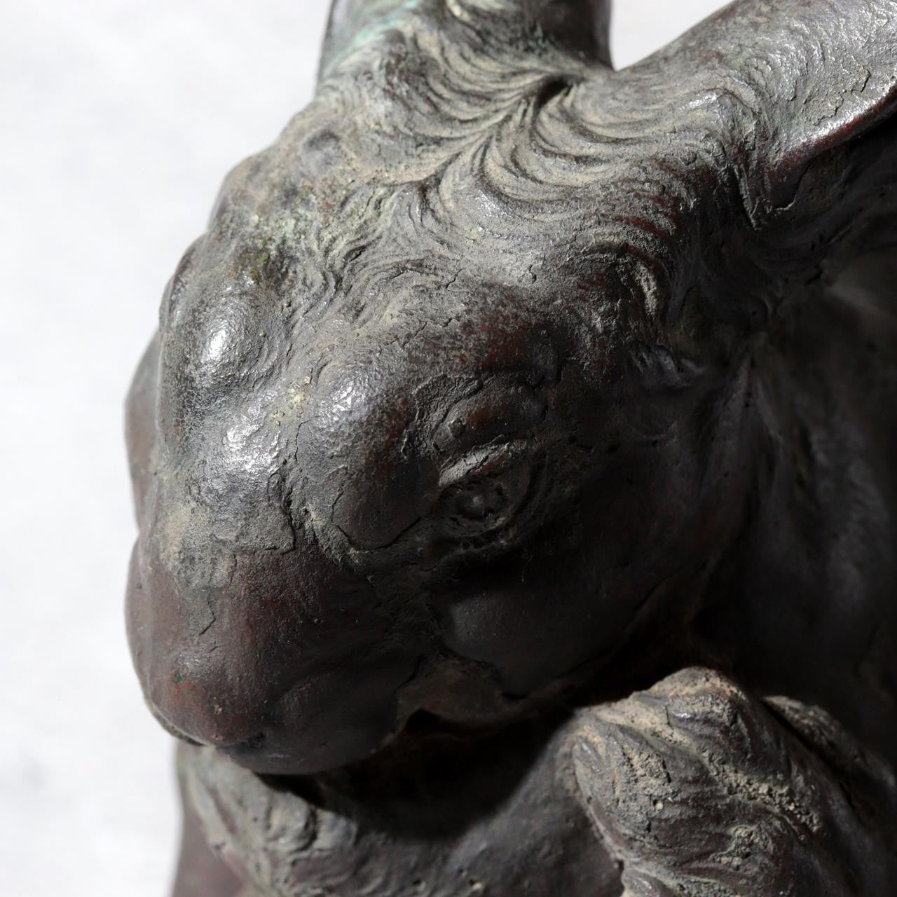 Antique Japanese Bronze Rabbit Okimono Taisho 1919 Signed Ono Tohachi 2.53kg14