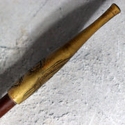 Meiji Period Japanese Kiseru Bamboo Smoking Pipe Dragon Relief WO64016