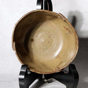 Unique Modern Japanese Studio Pottery Henkei Chawan Rivet-Like Tea Bowl 170g9