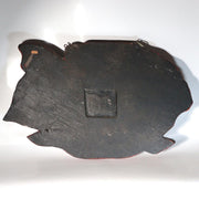 Antique Japanese Buddhist Wooden Fish Board Gyoban Kaipan Red Lacquer Temple1