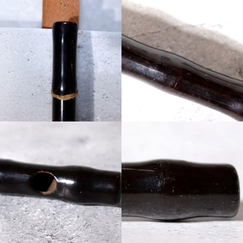 Authentic Edo  Japanese Shinobue Flute  Lacquer Antique Mitchell Flower Vase8