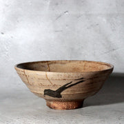 Antique Japanese E-Karatsu Chawan Tea Bowl Edo Period Kintsugi Repair Wooden Box1