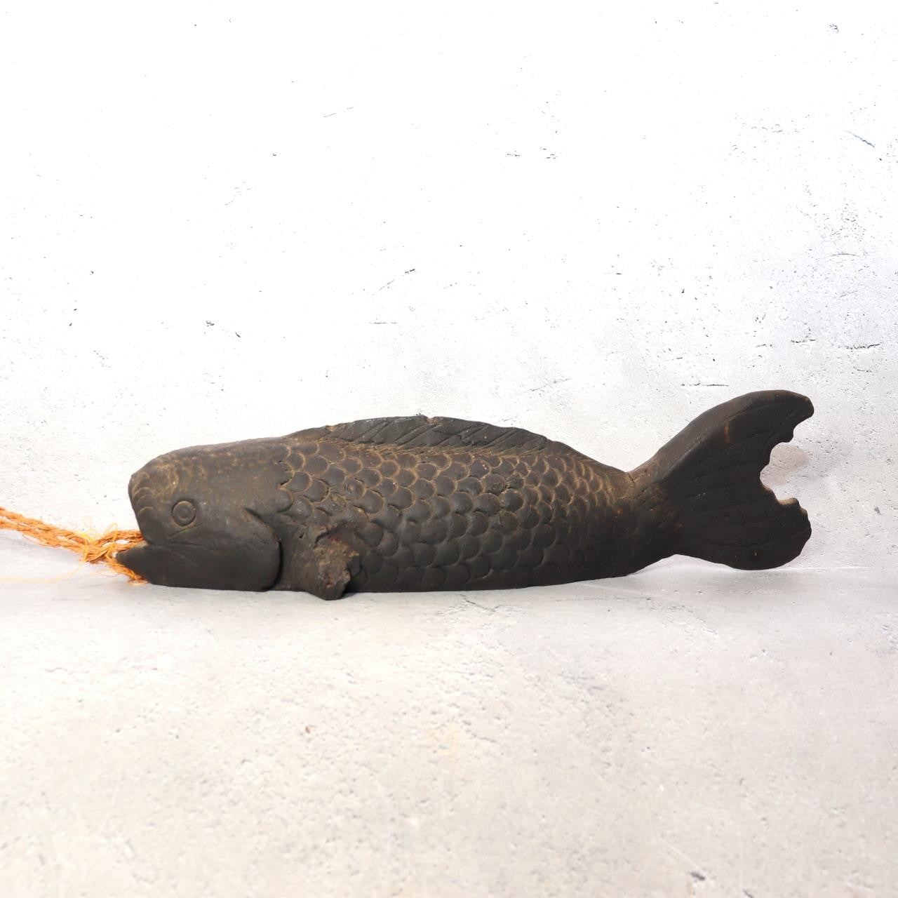 Vintage Japanese Ceramic Fish Wall Vase Jizai Kagi Yokogi Hearth Hook PV3073