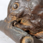Vintage Japanese Cast Bronze Rat Figurine by Hansan Zodiac Ornament10