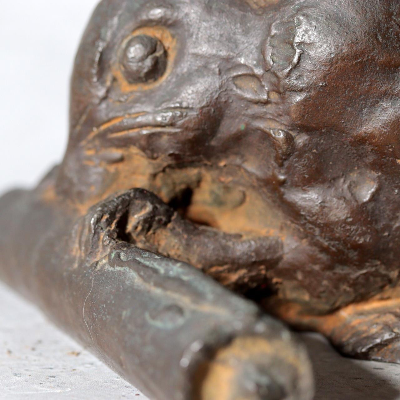 Vintage Japanese Cast Bronze Rat Figurine by Hansan Zodiac Ornament10