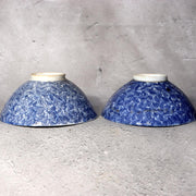 Antique Japanese Imari Rice Bowls Set 4 Inban Transferware Blue Fern Meiji IP12910