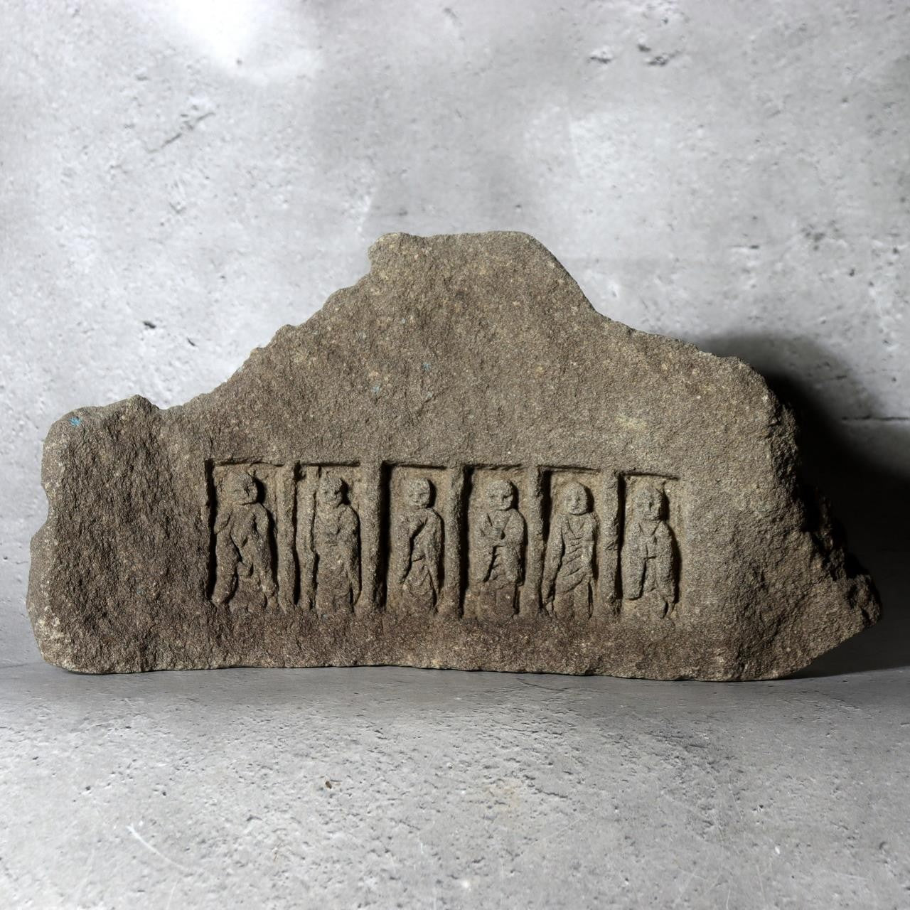 Japanese Antique Stone Carving Roku Jizo Six Guardian Deities 26cm SDB1361