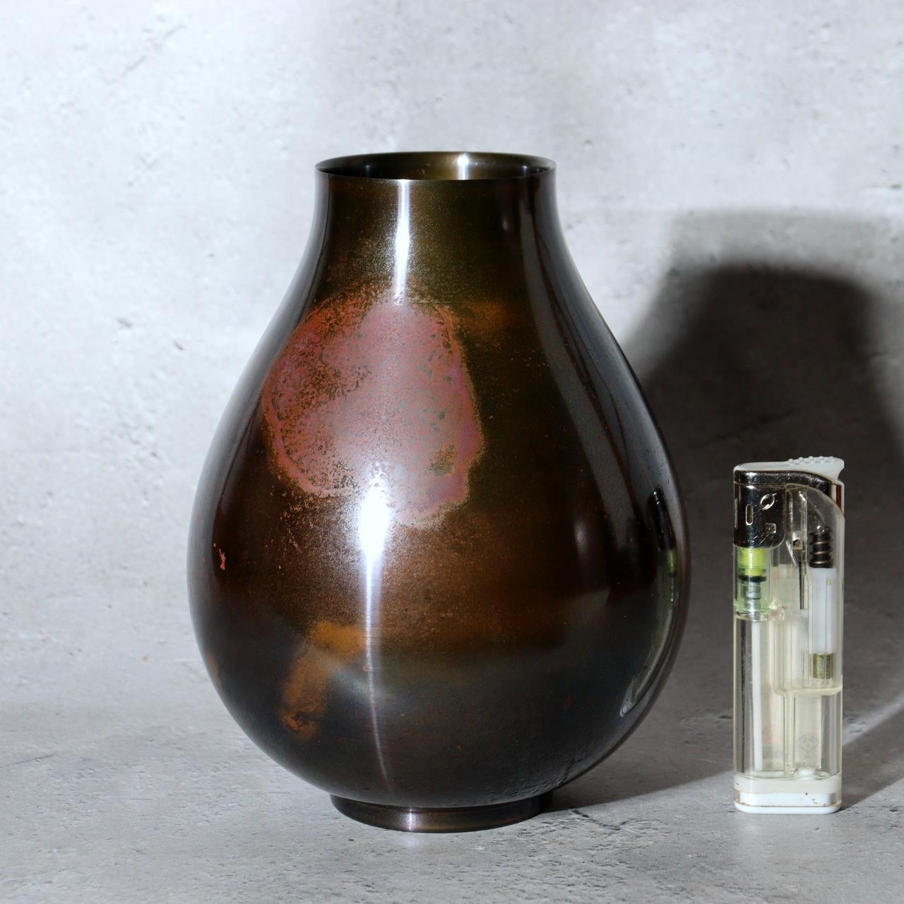 Japanese Master Bronze Vase "Sato no Yama" by Hasegawa Yoshihisa Nitten Juror2
