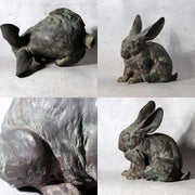 Antique Japanese Bronze Rabbit Okimono Taisho 1919 Signed Ono Tohachi 2.53kg13