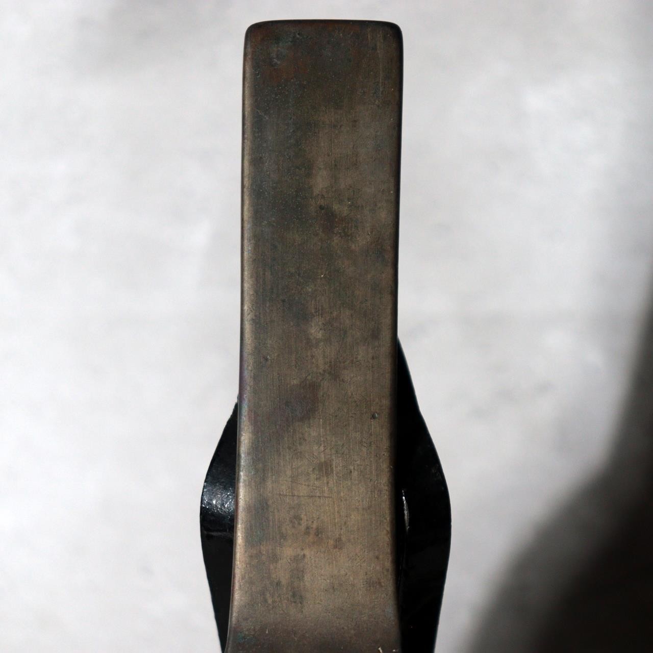 Japanese Antique Shinto Shinkyo Sacred Mirror Wooden Stand Bronze Alloy BOSa6715