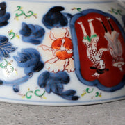 Late Edo Imari Iroe Porcelain Bowl Plate Nanbanjin Foreigners Ships PV31612