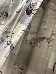 Vintage Japanese Yukata Kimono Animal Pattern Elephants Giraffes16