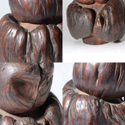Vintage Japanese Natural Wood Root Carving Owl Figure Okimono WO6659