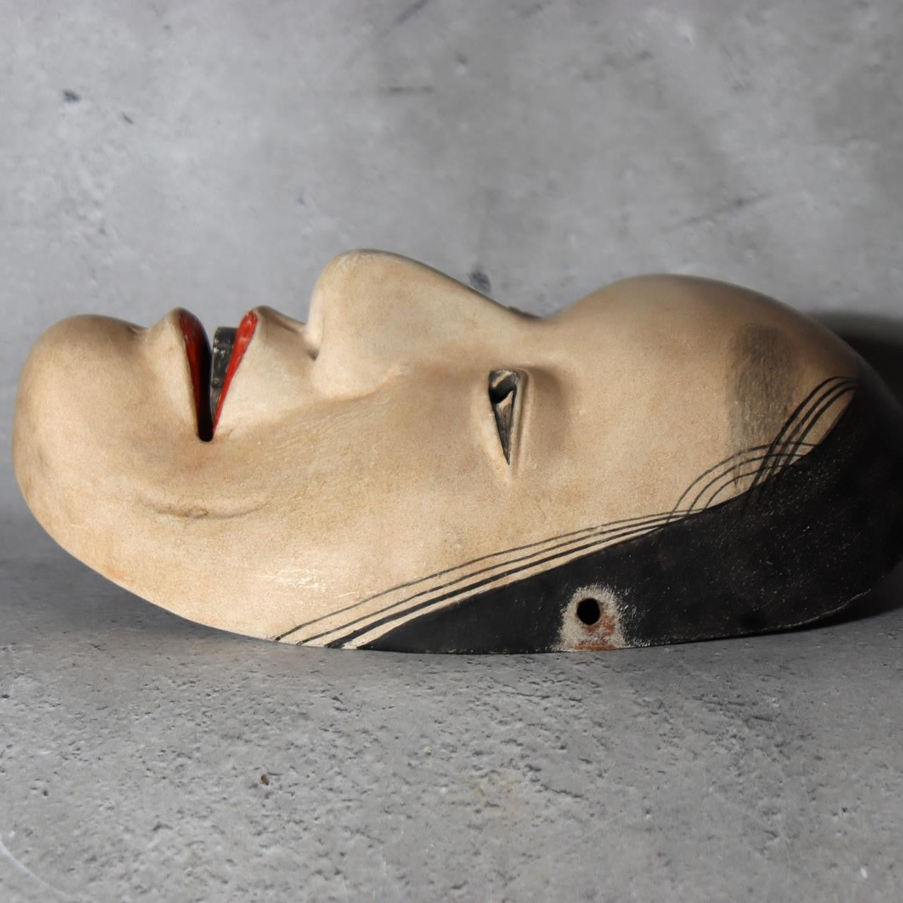Masterfully Carved Japanese Noh Mask "Shakumi" by Kojitsu - Middle-Aged Woman5