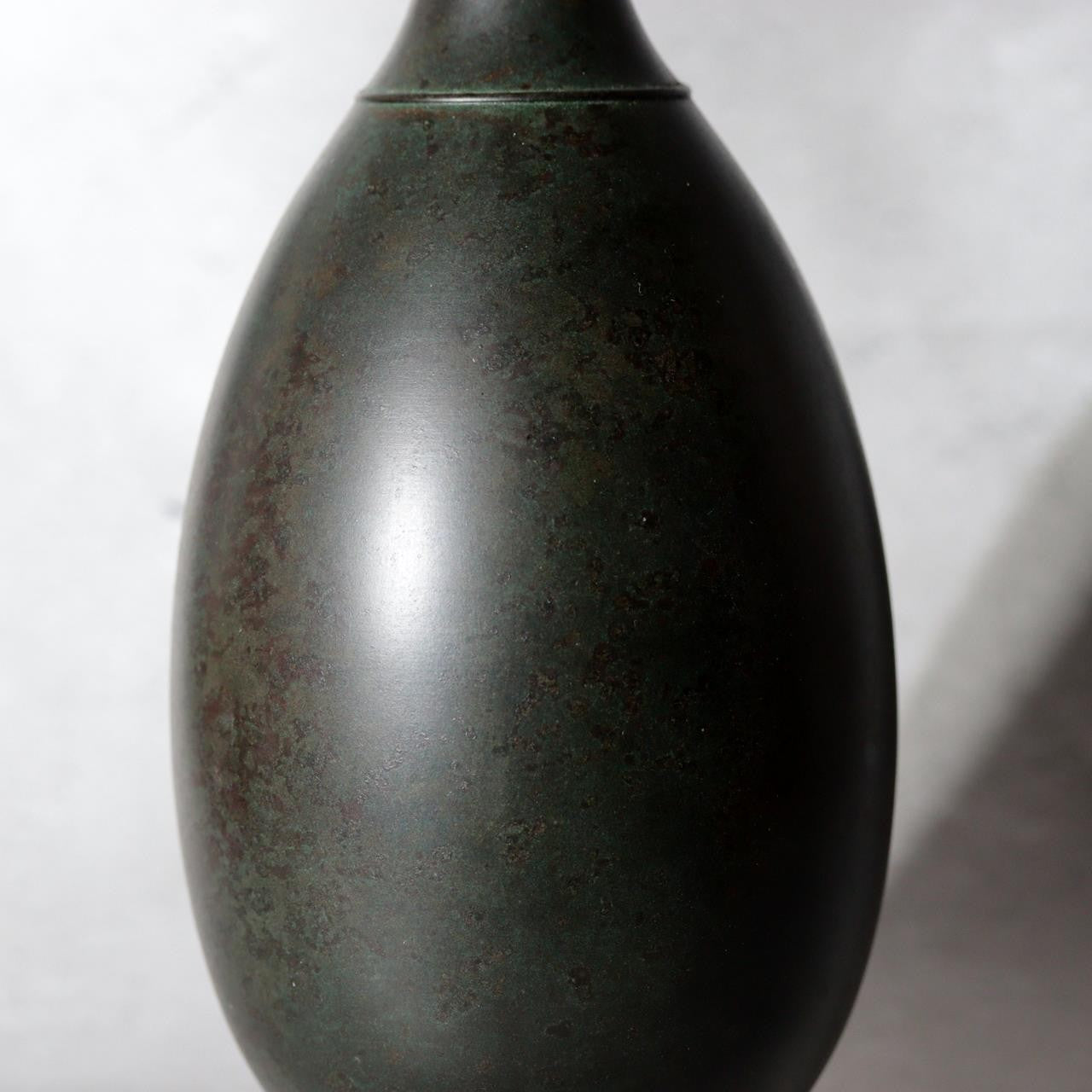 Japanese Cast Bronze Karakane Vase Shoei Kanamori Tomobako BV7699