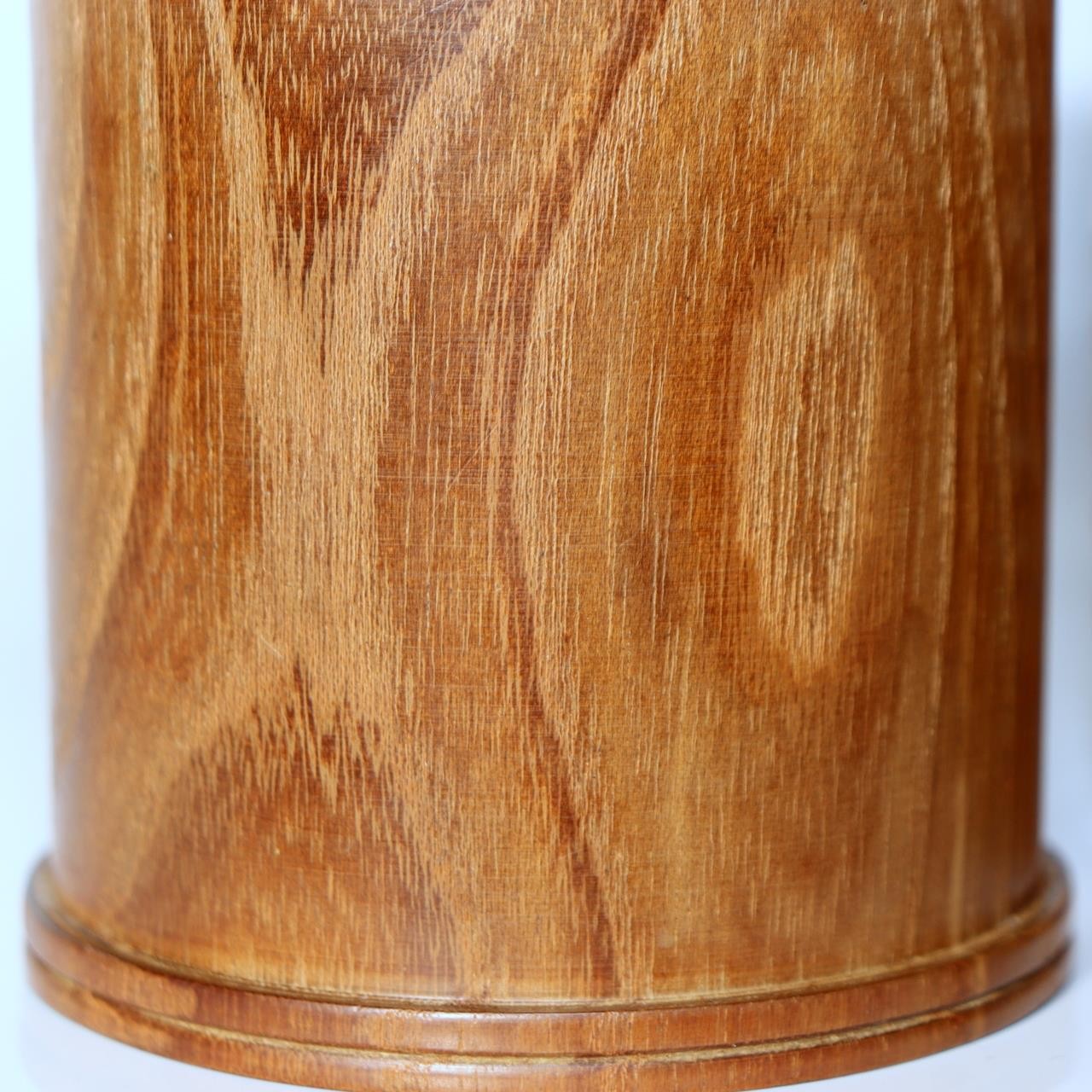 Japanese Vintage Wooden Tea Caddy Lidded Box Yamagata Craftsman Shogi Keyaki12