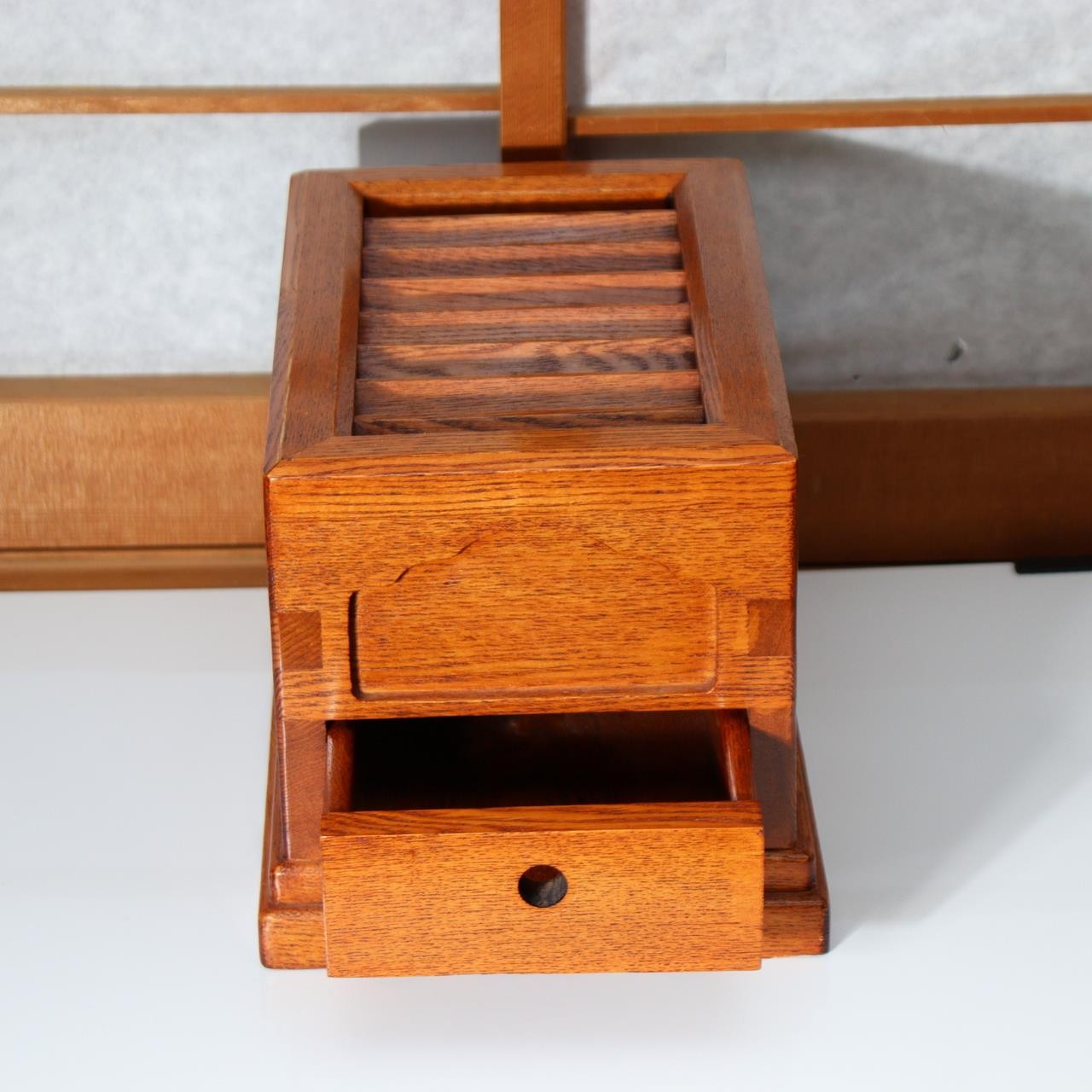 Japanese Wooden Saisen-bako Offering Box - Traditional Woodcraft 30cm WO5701