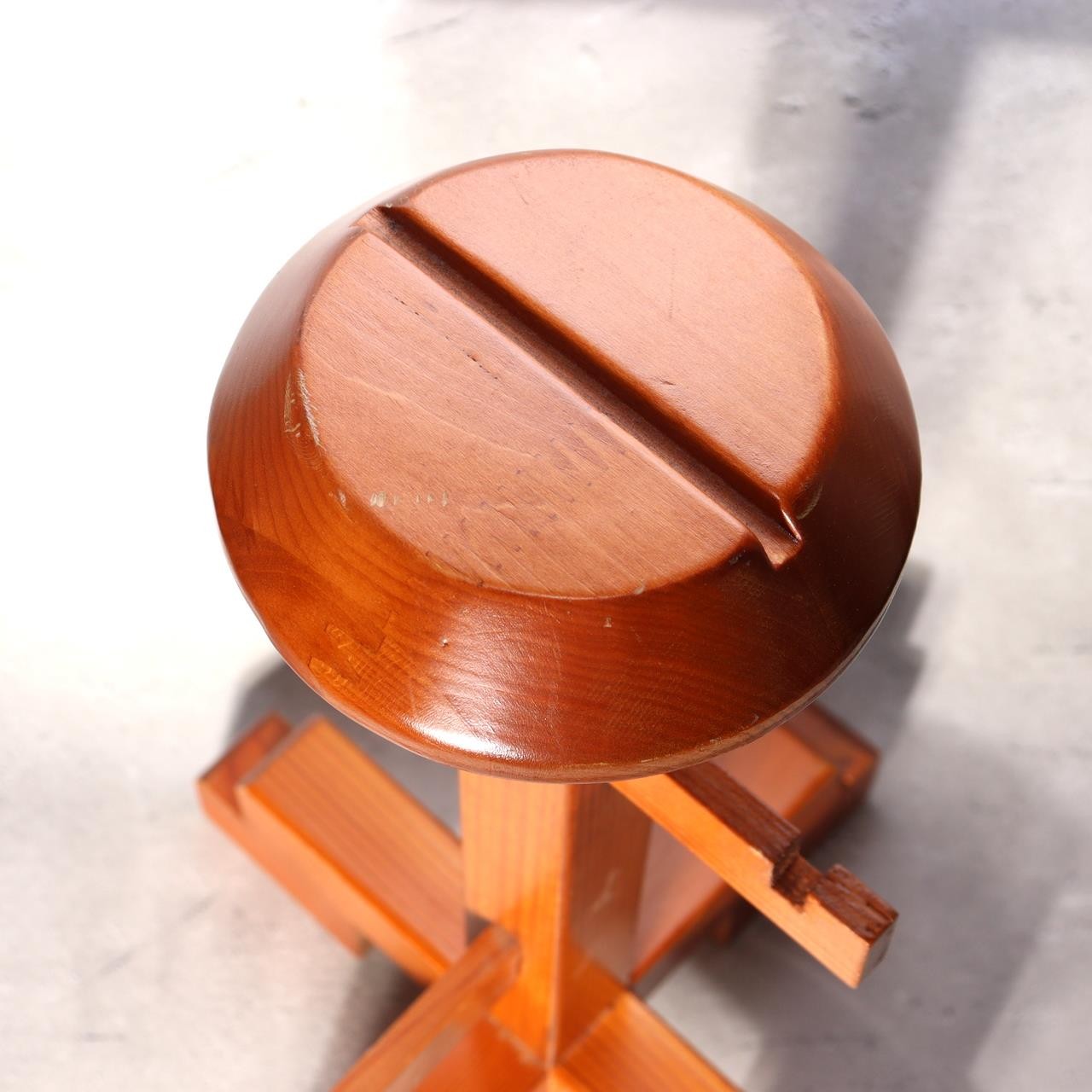 Vintage Japanese Wooden Kabuto Samurai Helmet Display Stand Armor Base WO5403