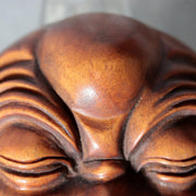 Japanese Carved Boxwood Mask Netsuke Buaku Kyogen Signed Jiro NW2726