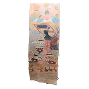 Late Edo Japanese Boro Nobori Flag Samurai Hand Painted Hemp BRKW17312