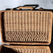 Vintage Japanese Bamboo Woven Basket Trunk Suitcase Bag8