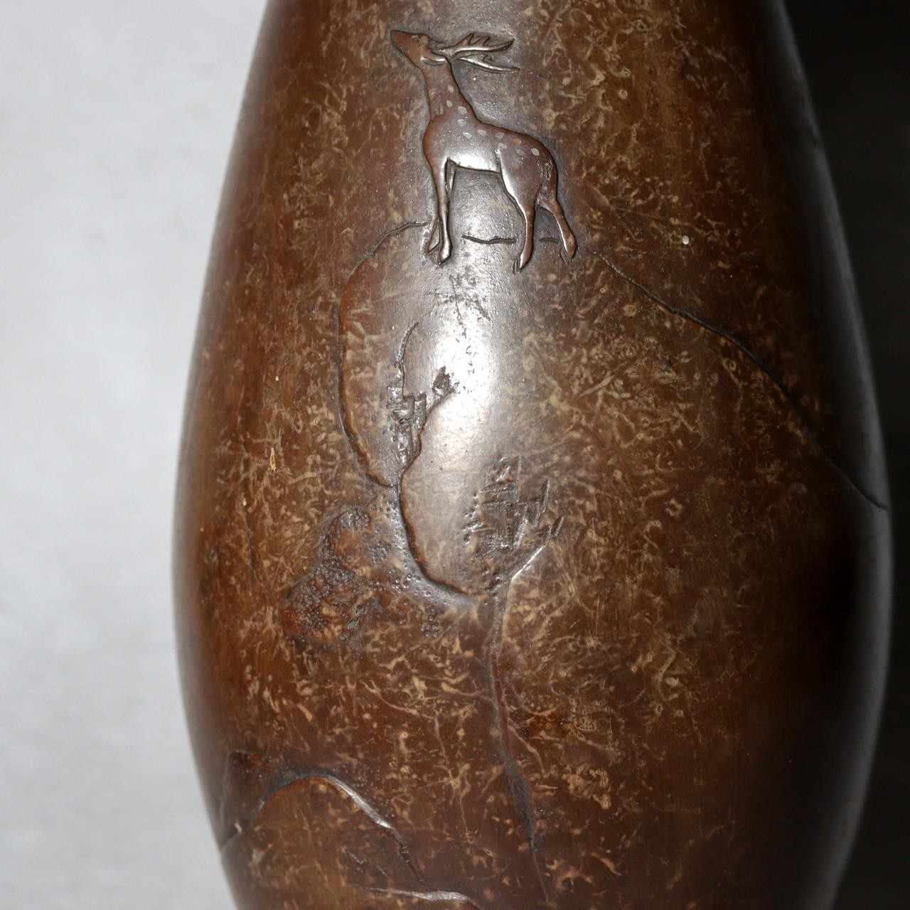 Early 20th Century Japanese Bronze Vase Yoshimitsu Kinjiro Ogasawara Statue8
