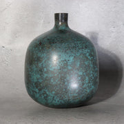Vintage Japanese Bronze Vase Mottled Blue Green Patina BV7840