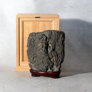 Kyoto Yase Maguro-ishi Natural Suiseki Viewing Stone Rosewood Base Box SS460