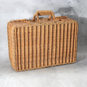 Vintage Japanese Bamboo Woven Basket Trunk Suitcase Bag0
