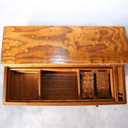 Fine Japanese Haribako - Rare "Tamamoku" Burl & Tiger Grain Wood Sewing Box10
