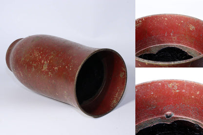 Vintage Japanese Bronze Vase – Reddish-Brown Patina – Signed – Mid-20C BV605 -1