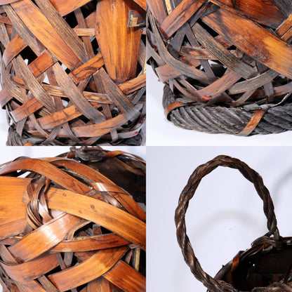 Japanese Bamboo Ikebana Flower Basket with Removable Vase BVO58