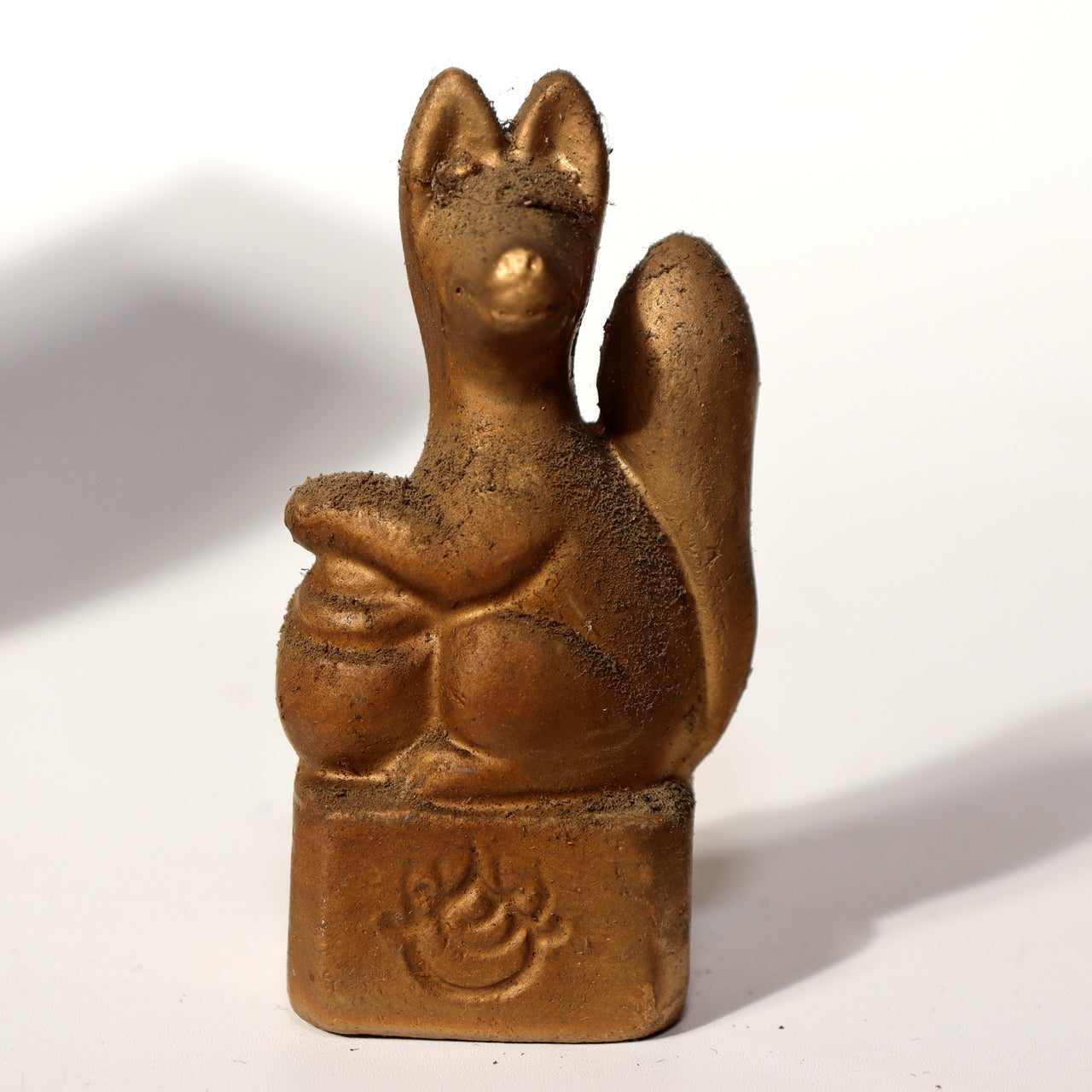Japanese Wooden Fox Ornament Shinto Zushi Shrine Inari Kitsune Temple PO47-4