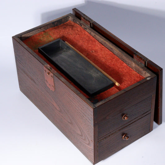 A slightly smaller hanging Inkstone box Kake Suzuri Wooden Japanese WBX278