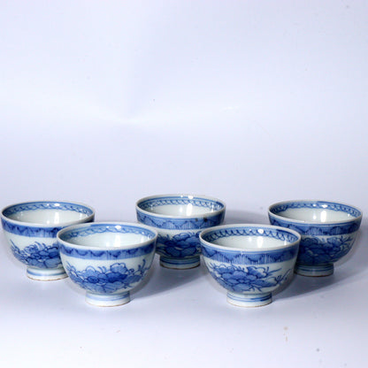 Antique Japanese Imari ware Porcelain Sencha Tea Cups Exquisite Hand-Painted