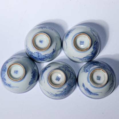 Antique Japanese Imari ware Porcelain Sencha Tea Cups Exquisite Hand-Painted