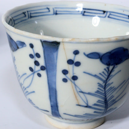 Antique Japanese Blue & White Porcelain Cups - Reference Pieces Soba choko IP112