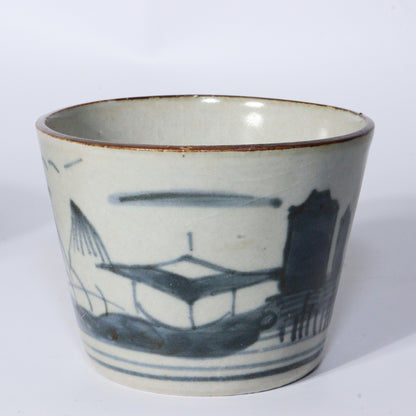 Antique Japanese Blue & White Porcelain Cups - Reference Pieces Soba choko IP112