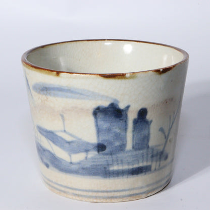 Antique Japanese Blue & White Porcelain Cups - Reference Pieces Soba choko IP112