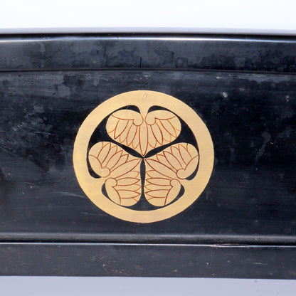 Japanese wooden Sword Rack Stand Tokugawa family crest Mitsuba-Aoi SWR349