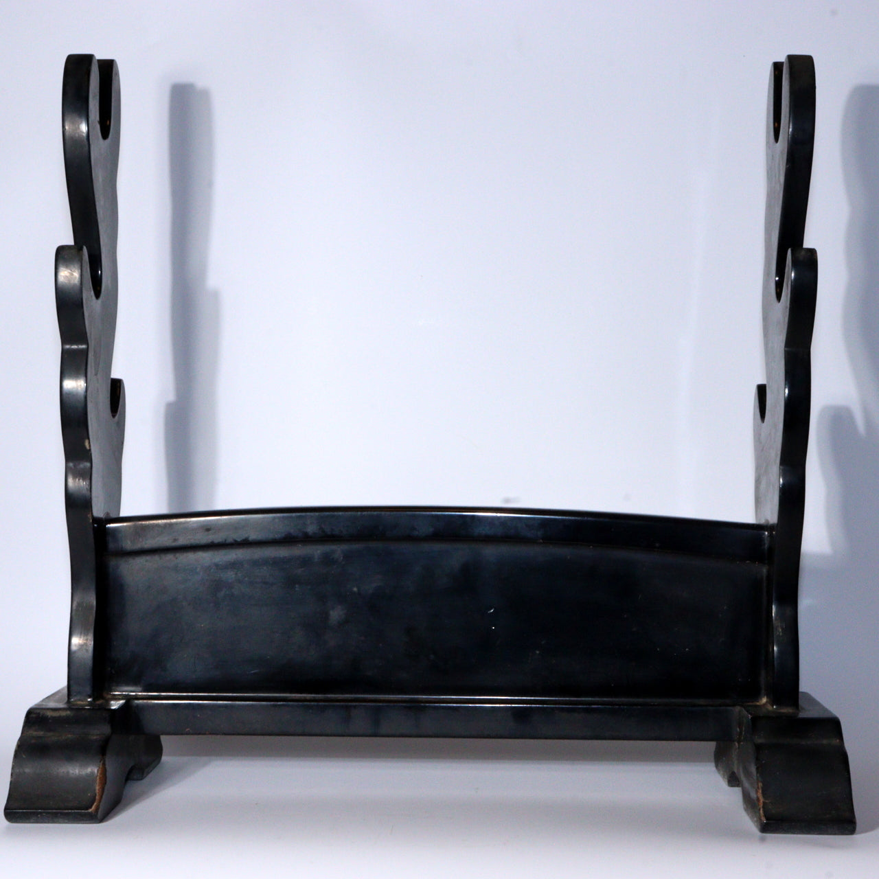 Japanese wooden Sword Rack Stand Tokugawa family crest Mitsuba-Aoi SWR349