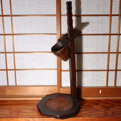 Antique Korean Wooden Candle Stand Dengjandae Handmade Simple Design WO388